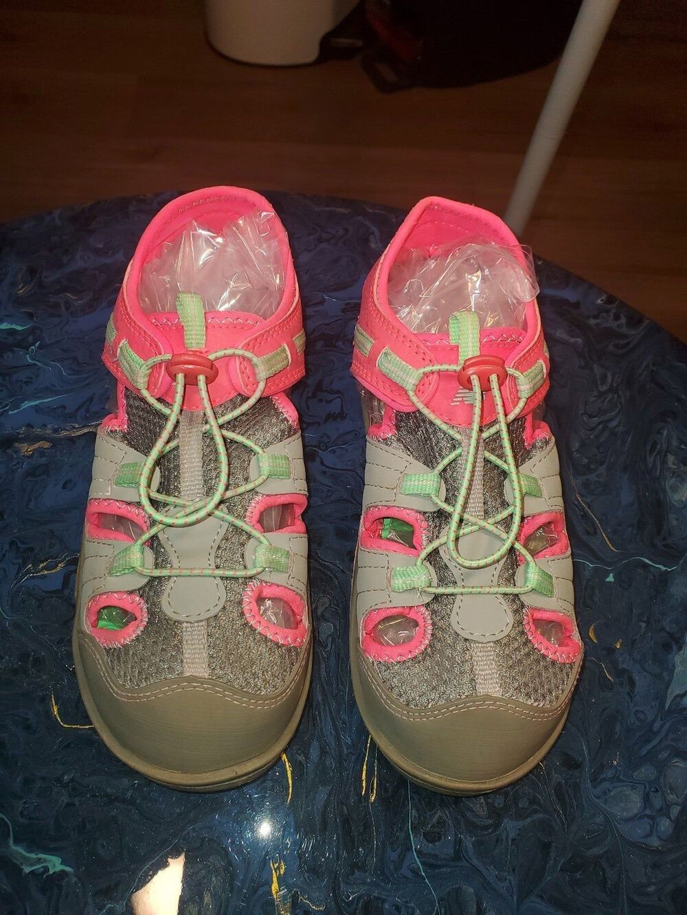 New Balance Kid's Adirondack Sandal Sport Shoe, Grey/Green/Pink, P3 M US Little
